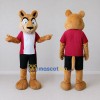 Custom Tan Red and Black Animal Character in Sportswear Mascot Costume Adult Full Body Suit for Sports Events Custom Tan Red and Black Animal Character in Sportswear Mascot Costume Adult Full Body Suit for Sports Events