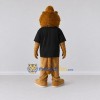 Custom Tan Brown and Black Lion in T-Shirt Mascot Costume Adult Full Body Suit for School Events