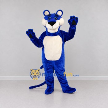 Custom Blue and Cream Panther Mascot Costume Adult Full Body Suit for Sports Events Custom Blue and Cream Panther Mascot Costume Adult Full Body Suit for Sports Events
