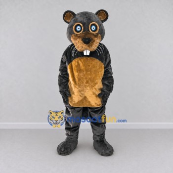 Custom Dark Gray and Brown Rodent Mascot Costume Adult Full Body Suit for Wildlife Events Custom Dark Gray and Brown Rodent Mascot Costume Adult Full Body Suit for Wildlife Events
