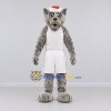 Custom Gray and White Wolf in Sportswear Mascot Costume Adult Full Body Suit for Sports Events Custom Gray and White Wolf in Sportswear Mascot Costume Adult Full Body Suit for Sports Events