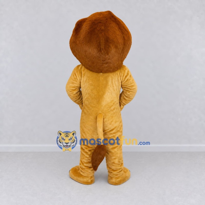Custom Golden Brown and Brown Lion Mascot Costume Adult Full Body Suit for Wildlife Events