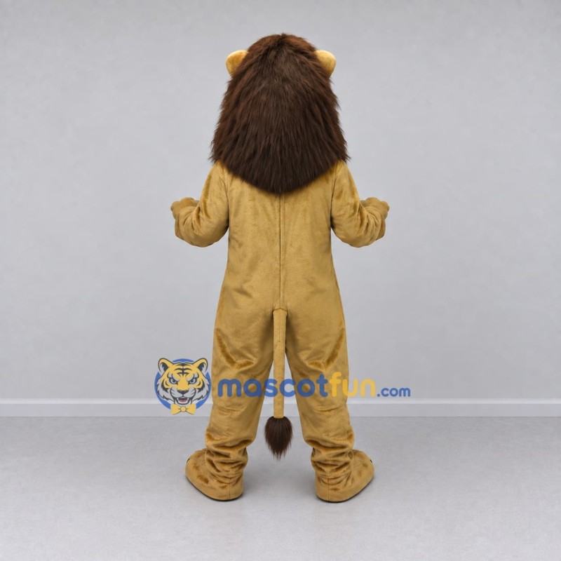 Custom Tan and Brown Lion Mascot Costume Adult Full Body Suit for Wildlife Events