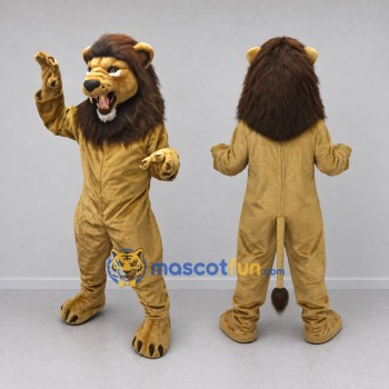 Custom Tan and Brown Lion Mascot Costume Adult Full Body Suit for Wildlife Events