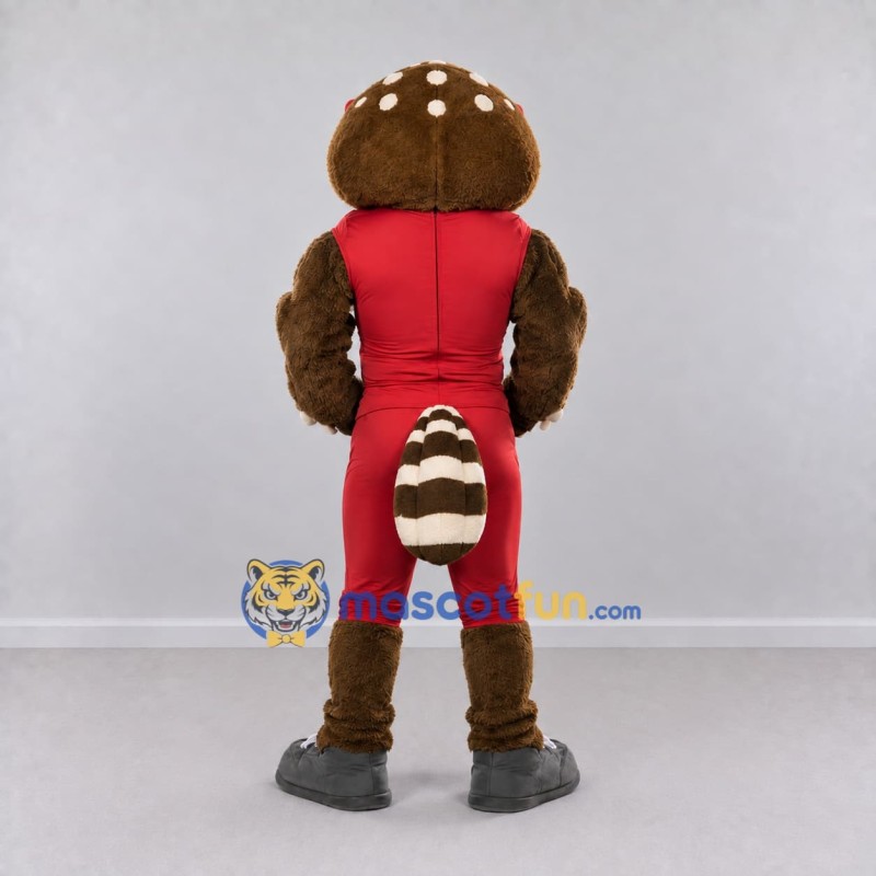 Custom Brown White and Red Owl in Sportswear Mascot Costume Adult Full Body Suit for Sports Events Custom Brown White and Red Owl in Sportswear Mascot Costume Adult Full Body Suit for Sports Events