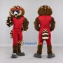 Custom Brown White and Red Owl in Sportswear Mascot Costume Adult Full Body Suit for Sports Events