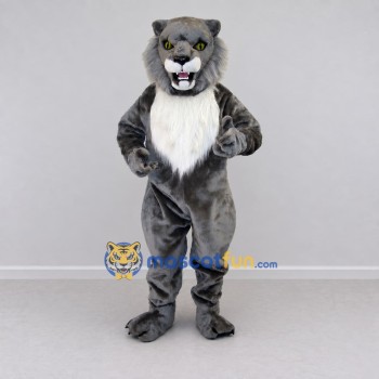 Custom Gray and White Big Cat Mascot Costume Adult Full Body Suit for Wildlife Events Custom Gray and White Big Cat Mascot Costume Adult Full Body Suit for Wildlife Events