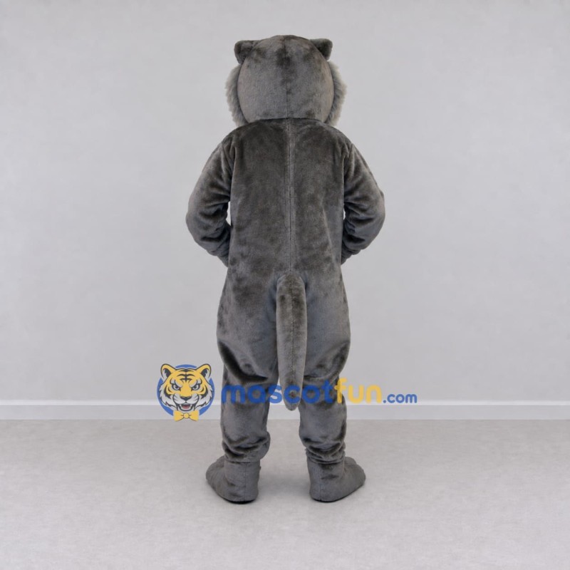 Custom Gray and White Big Cat Mascot Costume Adult Full Body Suit for Wildlife Events Custom Gray and White Big Cat Mascot Costume Adult Full Body Suit for Wildlife Events