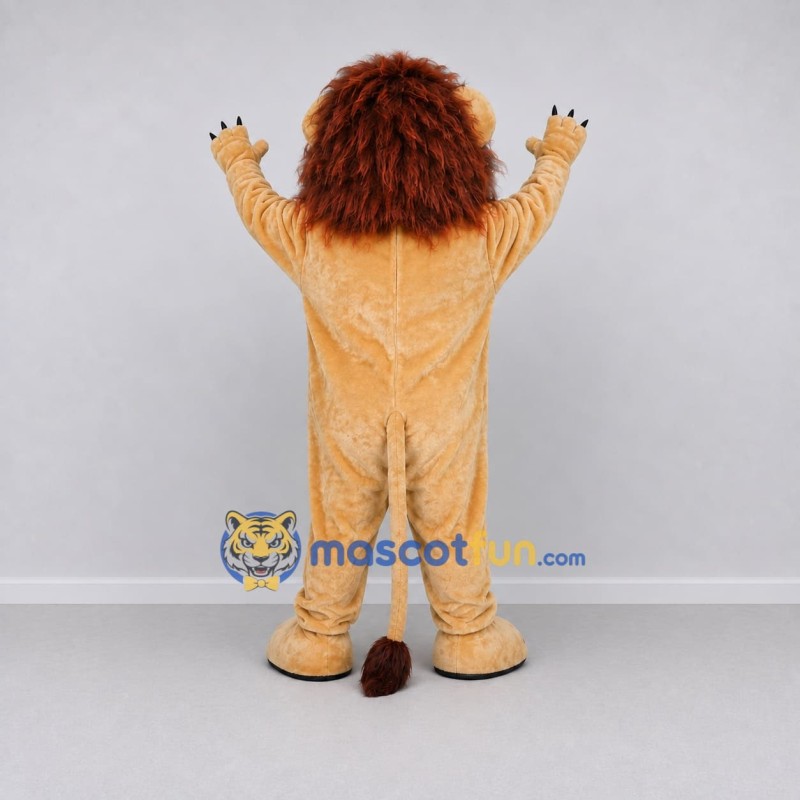 Custom Tan and Brown Lion Mascot Costume Adult Full Body Suit for Wildlife Events