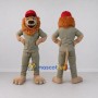 Custom Tan Orange and Khaki Lion in Safari Outfit Mascot Costume Adult Full Body Suit for Zoo Events