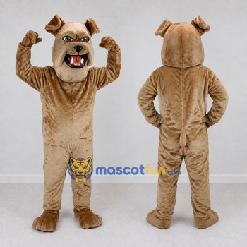 Custom Tan Bulldog Mascot Costume Adult Full Body Suit for Sports Events