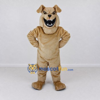 Custom Cream and Tan Bulldog Mascot Costume Adult Full Body Suit for Sports Events
