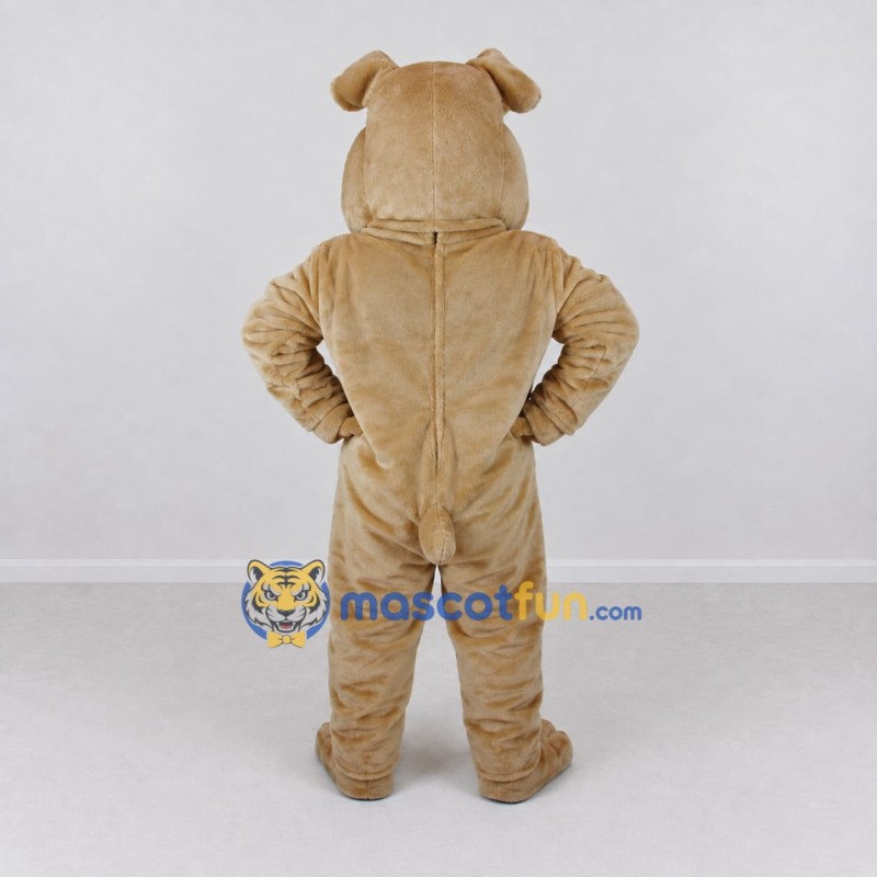 Custom Cream and Tan Bulldog Mascot Costume Adult Full Body Suit for Sports Events