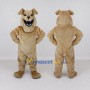 Custom Cream and Tan Bulldog Mascot Costume Adult Full Body Suit for Sports Events