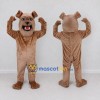 Custom Brown Bulldog Mascot Costume Adult Full Body Suit for Sports Events