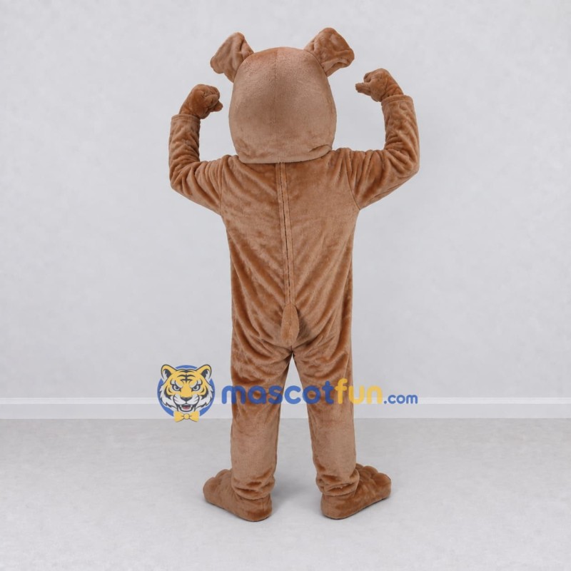 Custom Brown Bulldog Mascot Costume Adult Full Body Suit for Sports Events