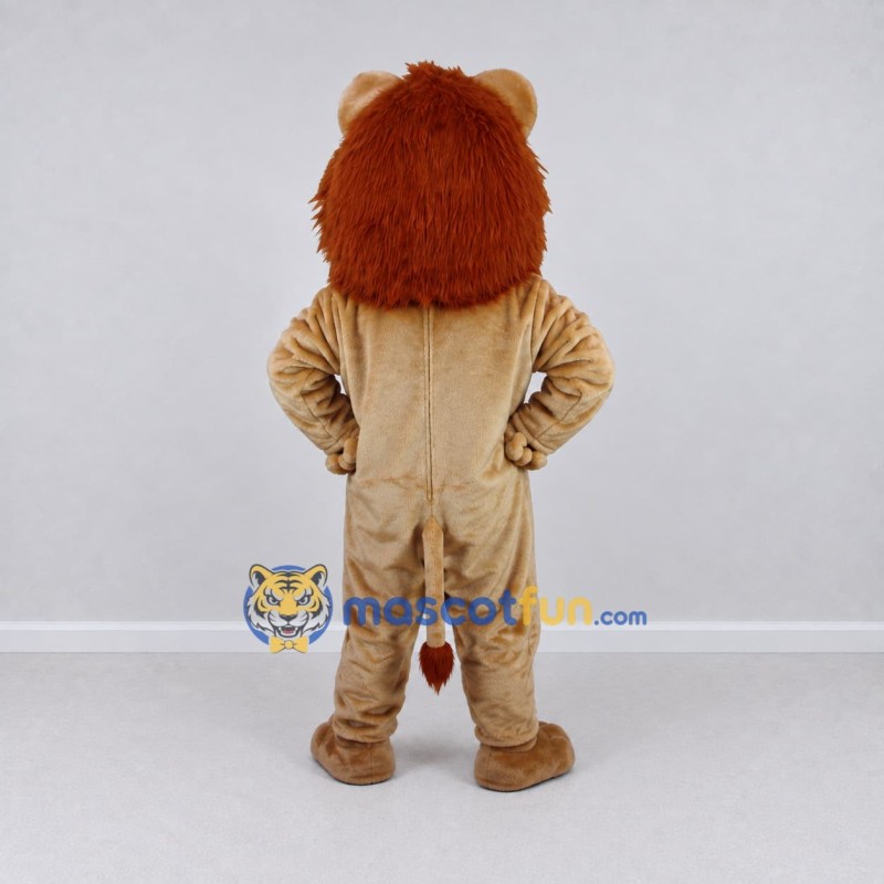 Custom Tan and Orange Lion Mascot Costume Adult Full Body Suit for Wildlife Events