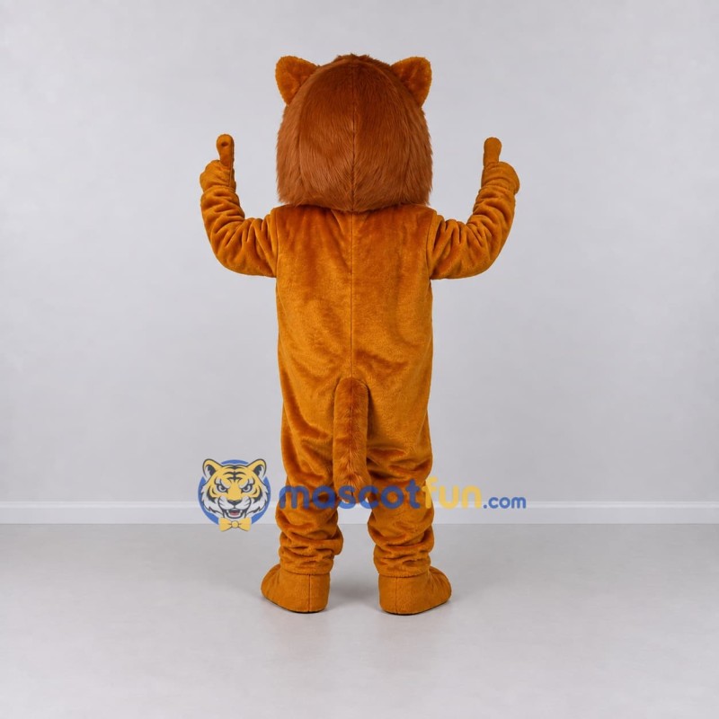 Custom Golden Brown and White Big Cat Mascot Costume Adult Full Body Suit for Wildlife Events