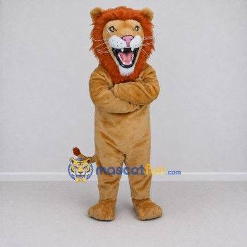Custom Tan and Orange Roaring Lion Mascot Costume Adult Full Body Suit for Wildlife Events Custom Tan and Orange Roaring Lion Mascot Costume Adult Full Body Suit for Wildlife Events