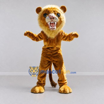 Custom Golden Brown Lion Mascot Costume Adult Full Body Suit for Wildlife Events Custom Golden Brown Lion Mascot Costume Adult Full Body Suit for Wildlife Events