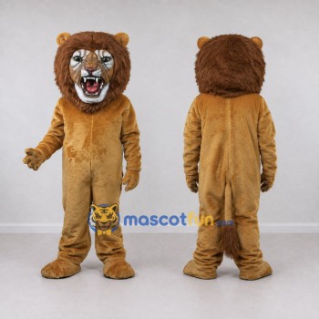 Custom Tan and Brown Lion Mascot Costume Adult Full Body Suit for Wildlife Events