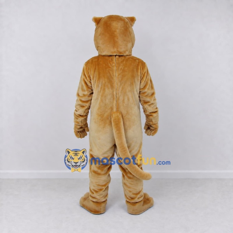 Custom Tan and White Big Cat Mascot Costume Adult Full Body Suit for Wildlife Events Custom Tan and White Big Cat Mascot Costume Adult Full Body Suit for Wildlife Events
