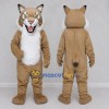 Custom Tan and White Lynx Mascot Costume Adult Full Body Suit for Wildlife Events Custom Tan and White Lynx Mascot Costume Adult Full Body Suit for Wildlife Events