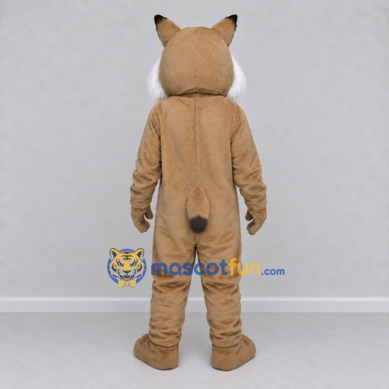 Custom Tan and White Lynx Mascot Costume Adult Full Body Suit for Wildlife Events Custom Tan and White Lynx Mascot Costume Adult Full Body Suit for Wildlife Events