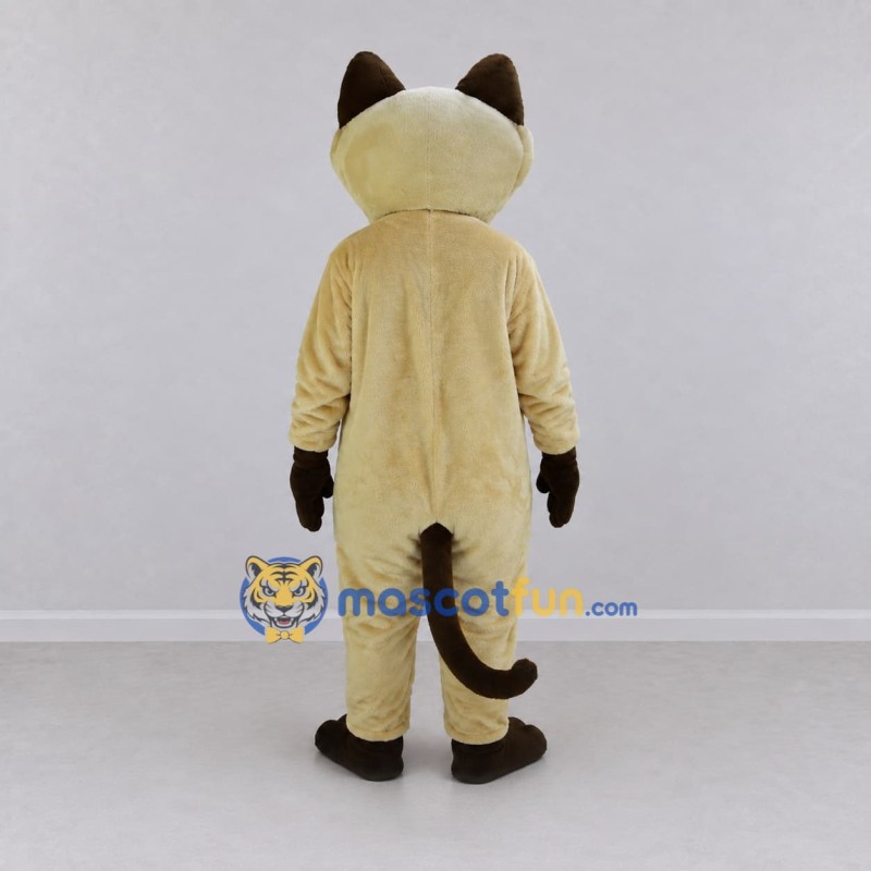 Custom Cream and Dark Brown Siamese Cat Mascot Costume Adult Full Body Suit for Pet Events Custom Cream and Dark Brown Siamese Cat Mascot Costume Adult Full Body Suit for Pet Events