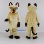 Custom Cream and Dark Brown Siamese Cat Mascot Costume Adult Full Body Suit for Pet Events