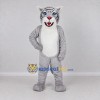 Custom Gray and White Wild Cat Mascot Costume Adult Full Body Suit for Wildlife Events Custom Gray and White Wild Cat Mascot Costume Adult Full Body Suit for Wildlife Events