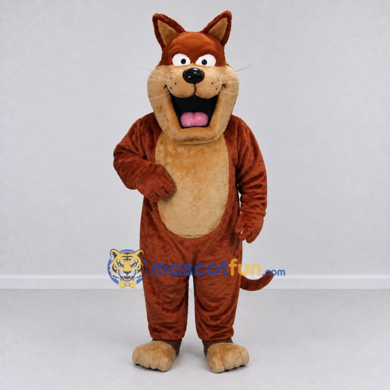 Custom Tan and Brown Dog Mascot Costume Adult Full Body Suit for Community Events Custom Tan and Brown Dog Mascot Costume Adult Full Body Suit for Community Events