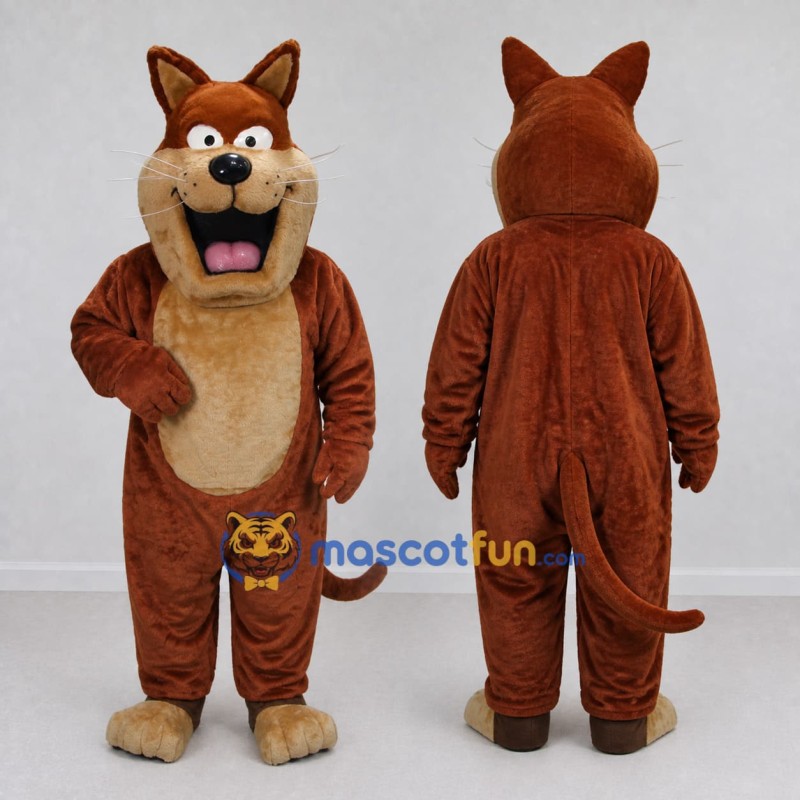 Custom Tan and Brown Dog Mascot Costume Adult Full Body Suit for Community Events Custom Tan and Brown Dog Mascot Costume Adult Full Body Suit for Community Events