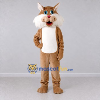 Custom Tan and White Lynx Mascot Costume Adult Full Body Suit for Wildlife Events