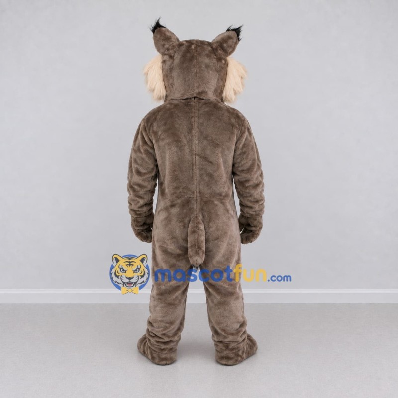 Custom Gray and White Muscular Lynx Mascot Costume Adult Full Body Suit for Sports Events Custom Gray and White Muscular Lynx Mascot Costume Adult Full Body Suit for Sports Events