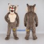Custom Gray and White Muscular Lynx Mascot Costume Adult Full Body Suit for Sports Events