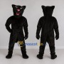 Custom Black Muscular Panther Mascot Costume Adult Full Body Suit for Sports Events