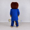 Custom Tan and Blue Lion in Coat Mascot Costume Adult Full Body Suit for Themed Parties