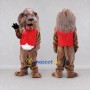 Custom Brown and Red Lion in Vest Mascot Costume Adult Full Body Suit for Themed Parties