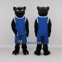 Custom Black and Blue Panther in Sportswear Mascot Costume Adult Full Body Suit for Sports Events