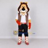Custom Tan and Brown Lion in Vest Mascot Costume Adult Full Body Suit for Themed Parties