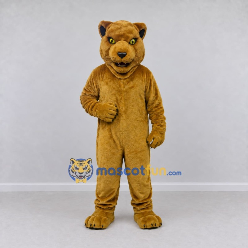 Custom Golden Brown Big Cat Mascot Costume Adult Full Body Suit for Wildlife Events Custom Golden Brown Big Cat Mascot Costume Adult Full Body Suit for Wildlife Events