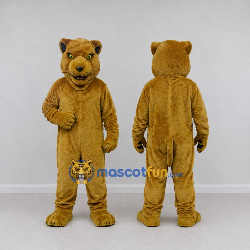 Custom Golden Brown Big Cat Mascot Costume Adult Full Body Suit for Wildlife Events Custom Golden Brown Big Cat Mascot Costume Adult Full Body Suit for Wildlife Events