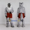 Custom Gray and Red Wild Cat in Shorts Mascot Costume Adult Full Body Suit for Sports Events Custom Gray and Red Wild Cat in Shorts Mascot Costume Adult Full Body Suit for Sports Events