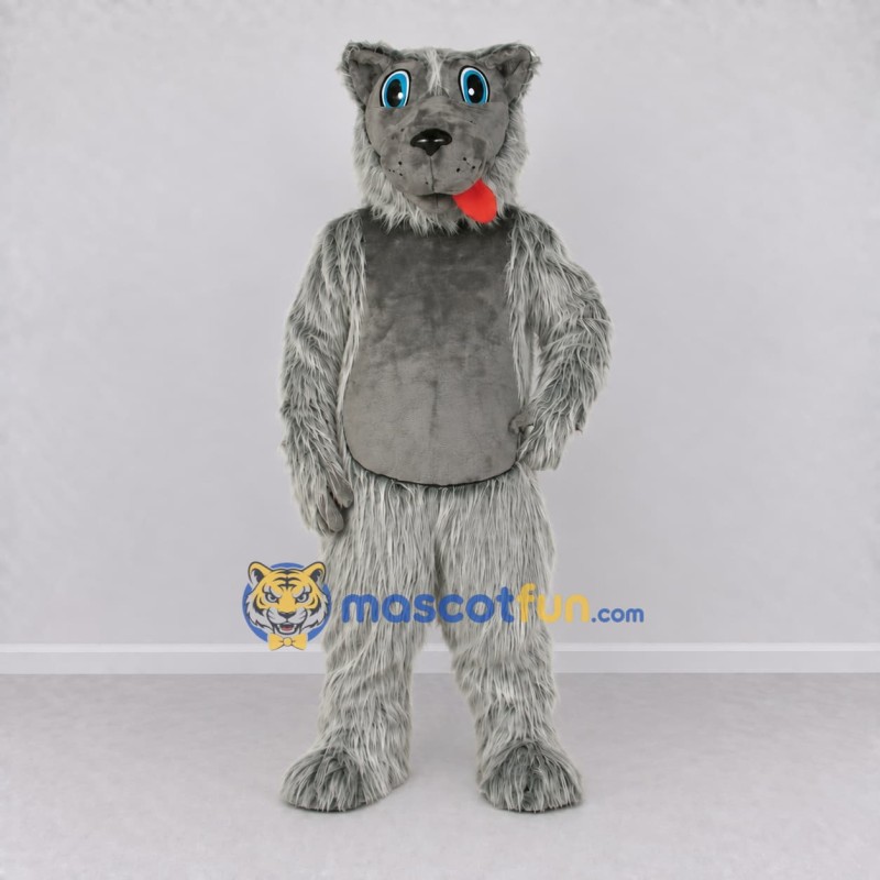 Custom Gray Dog Mascot Costume Adult Full Body Suit for Community Events Custom Gray Dog Mascot Costume Adult Full Body Suit for Community Events