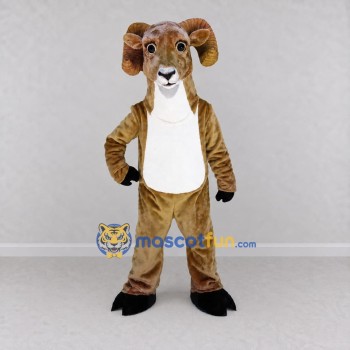 Custom Brown and White Ram Mascot Costume Adult Full Body Suit for School Events Custom Brown and White Ram Mascot Costume Adult Full Body Suit for School Events