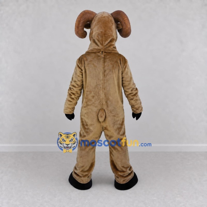 Custom Brown and White Ram Mascot Costume Adult Full Body Suit for School Events Custom Brown and White Ram Mascot Costume Adult Full Body Suit for School Events