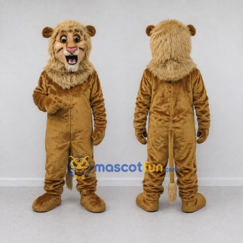 Custom Golden Brown Lion Mascot Costume Adult Full Body Suit for Wildlife Events