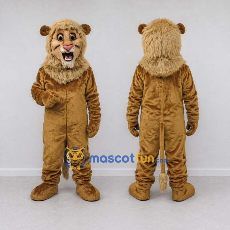 Custom Golden Brown Lion Mascot Costume Adult Full Body Suit for Wildlife Events Custom Golden Brown Lion Mascot Costume Adult Full Body Suit for Wildlife Events