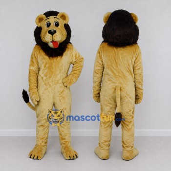 Custom Golden Yellow and Black Lion Mascot Costume Adult Full Body Suit for School Events